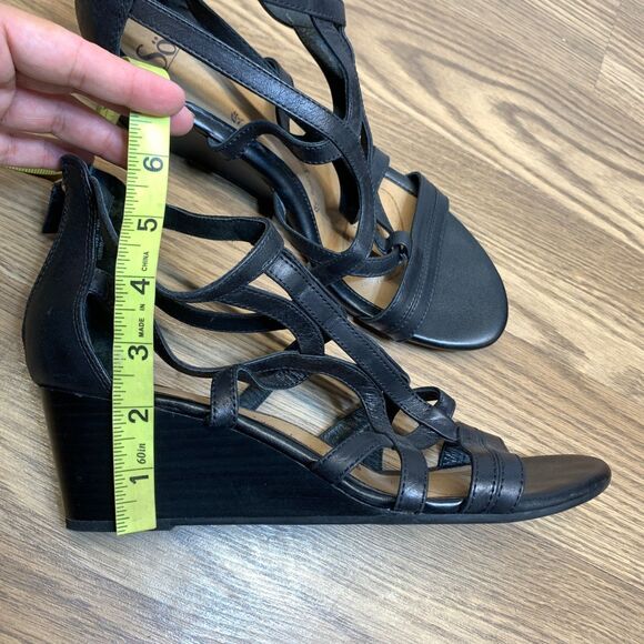 Sofft Ravello Black Wedge Sandals Sz 10M Walk Comfort Cushion Style Cage Sandals - Picture 9 of 9
